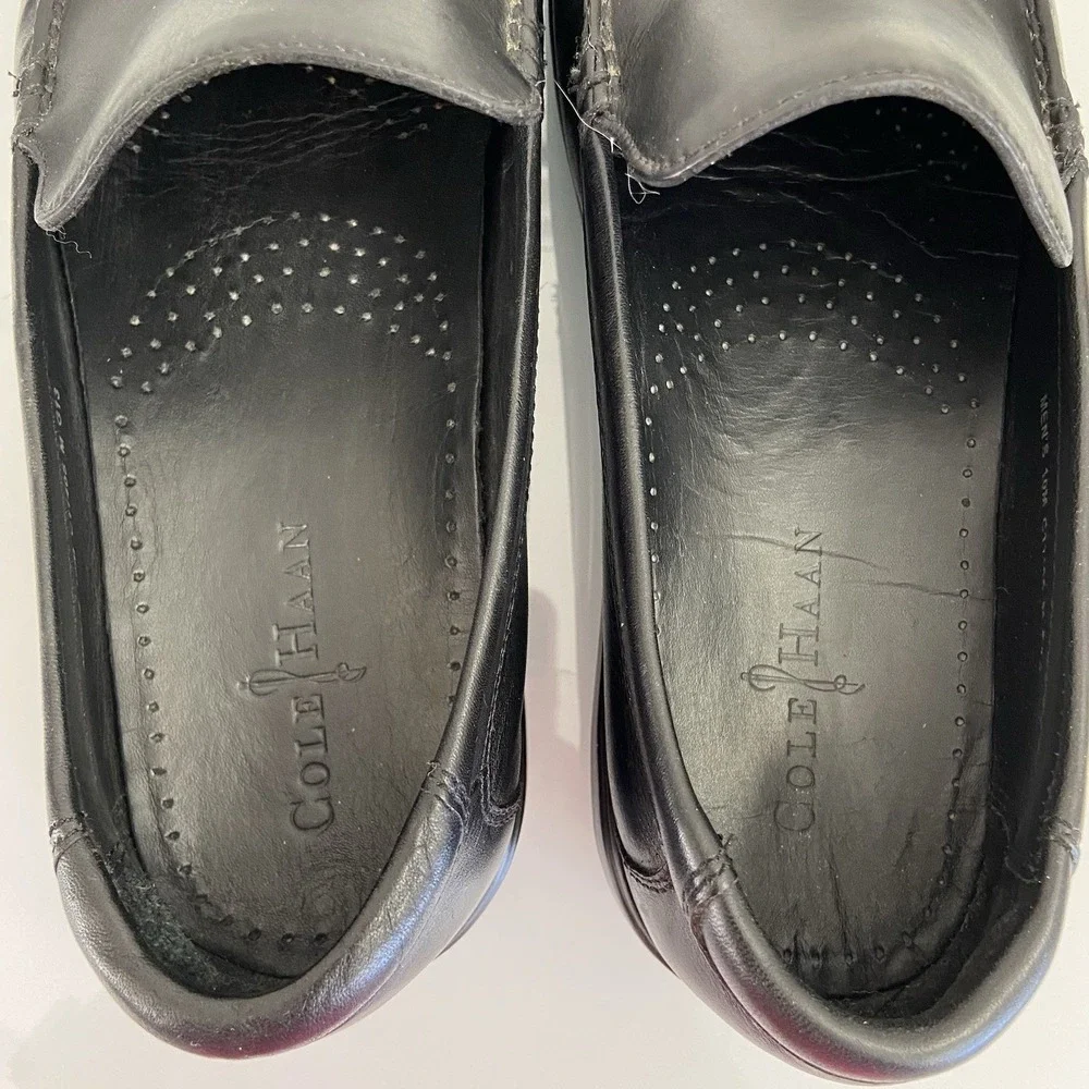 Cole Haan Loafers Men's Size 10M Black Leather Slip On Shoes C12405‎ EUC